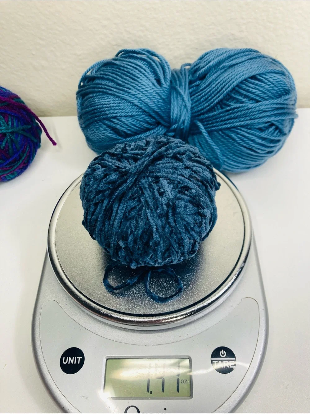 Funky Yarn: Bernat Bamboo White & Assorted Blue Yarn Bundle